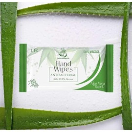 Sanitize Solutions USA 100 Individually Wrapped Hand Wipes – Aloe Vera Scent – 2 Convenient 50-Count Boxes | 100% Viscose, Eco-Friendly | Travel-Ready, Moisturizing