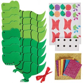 Baker Ross FX374 Tree Rex Dinosaur Mix and Match Decoration Kits - Pack of 8, Kids Christmas Decorations Craft Kit, Arts and Crafts Christmas Decorations