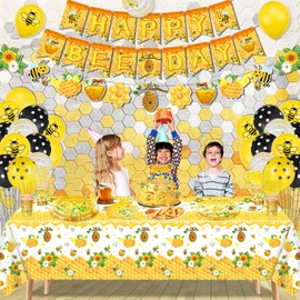 226 Pack Bee Party Decorations Happy Bee Day Plate Set Gender Reveal Party Supplies Baby Shower Tableware Set Honey Birthday Decor