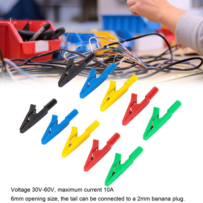 Electrical Wire Test Clips Clamps 30V‑60V Maximum10A 6mm/0.24in Open for