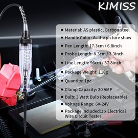 KIMISS Auto Circuit Tester, 6V 12V 24V DC Car Line Tester Car Digital Circuit Tester Kit Car Circuit Continuity Tester