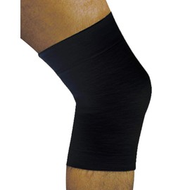 MANIFATTURA BERNINA Elan 2007 - Elastic Tubular Thermal Knee Pads Made of Merino Wool and Silk - Knee Warmers Pack of 1, black