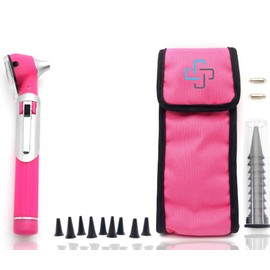 MEDCASE Radiance Otoscope - Ear Scope with LED Light and Speculum for Ear Examination and Diagnosis - Ideal for Professional use - Lifetime Warranty - Pink