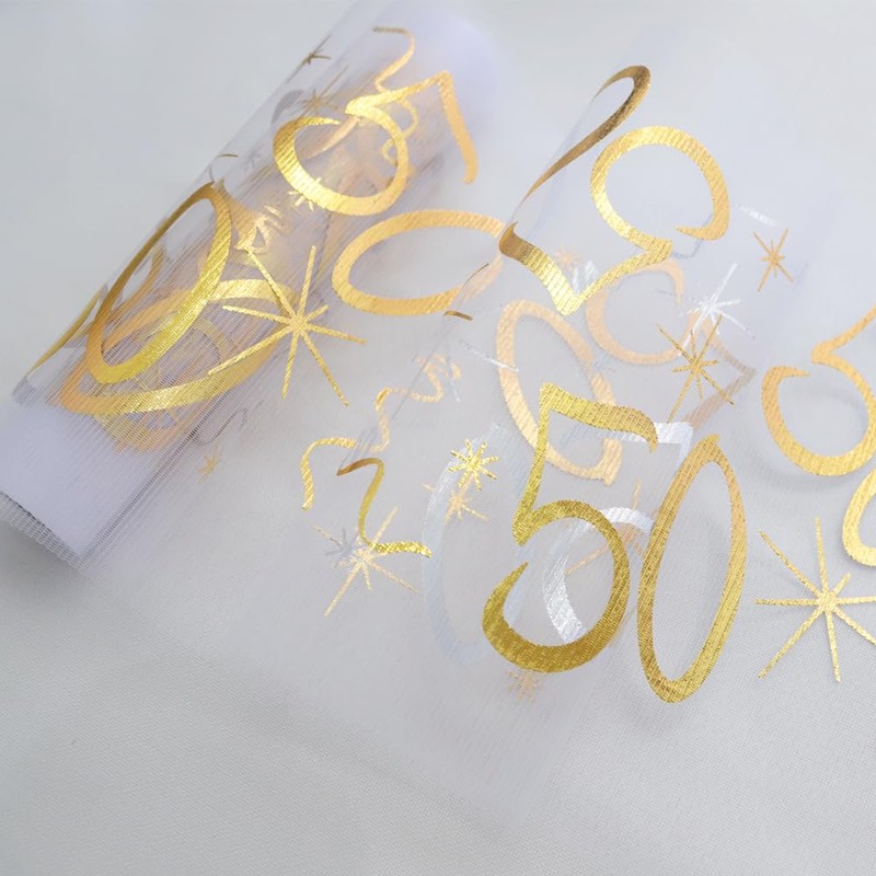 Yontree 50th Birthday Decoration Table Decoration Birthday Table Runner for
