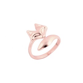 Chandler Fox Ring Fashion Rose Gold Engagement Rings for Women Girls Adjustable fox Animal Knuckle Jewelry Gift
