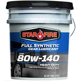 StarFire Premium Lubricants SF F/S 80W140 GL 5 Gallon Full Synthetic Gear Lubricant, 5 gal Pail