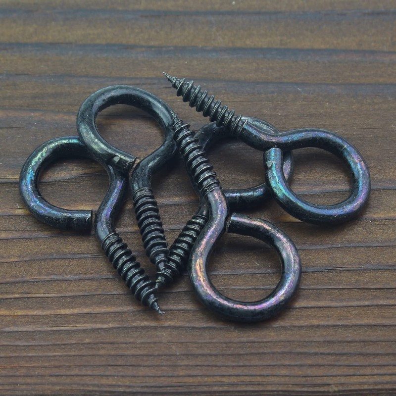 HELIFOUNER 50 Pieces 8# Screw Eyes, Screw in Eye Hooks,