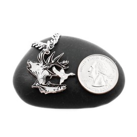 Elk, Duck and Salmon Fish Hunting Necklace, Engraved Animal Jewelry, Gifts for Him, Hunters Jewelry, Hand Cut Coin, By NameCoins