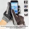 heekpek Men's Winter Leather Gloves Thick Warm Fleece Windproof Gloves