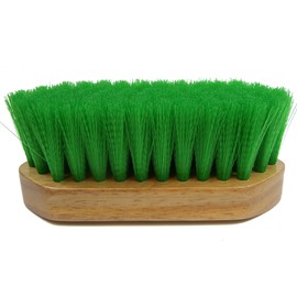 Intrepid International Horse Brush, 6-1/4" Pony Brush w/Wood Handle & Nylon Bristles, for Horse Grooming Kit, Livestock Brush, Horse Brushes for Grooming, All-Over Cleaning & Touch-Ups, Green