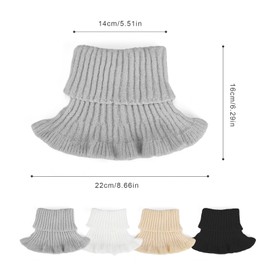 HERKINDNESS Turtleneck Women's Scarves for Women, Turtleneck Style, Knitted Turtleneck, Women's Scarf for Decoration, Keep Your Neck Warm, Beige, grey, black, white