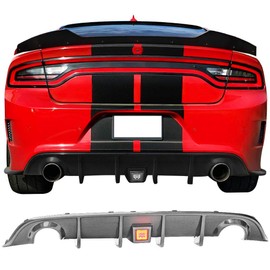 Compatible With 2015-2023 Dodge Charger SRT Rear Bumper Diffuser Valance W/Brake Light Lamp