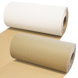 Pack of 2 Single-sided Corrugated Cardboard 30 cm x 5 m Roll Corrugated Cardboard Roll DIY Cardboard Wrapping Paper for Gift Wrapping Shipping DIY 2 Colours