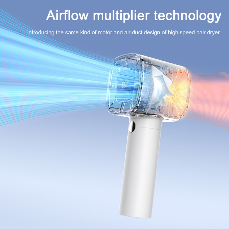 Handheld Turbo Fan ABS 3 Speeds USB Rechargeable Mini Portable