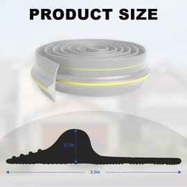 Storystore 17 FT Universal Garage Door Bottom Threshold Seal Strip, DIY Garage Door Seals Bottom Rubber Weather Stripping Replacement, Grey
