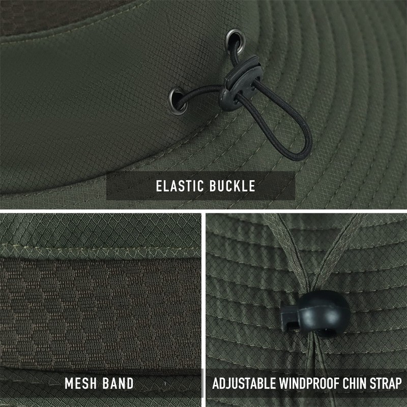 Koreshion Men Sun Hat UV UPF Wide Brim Summer Hat