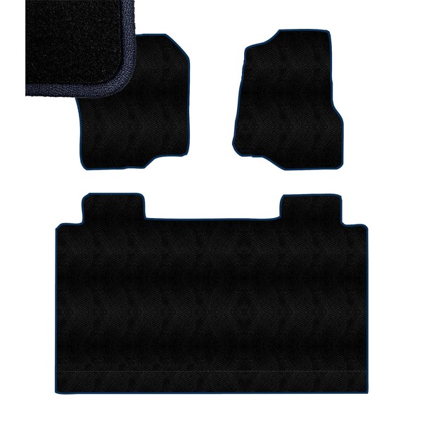 Navy Blue Edge Custom Fit Front & Rear Carpet Floor