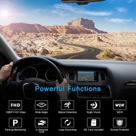 WeBeqer Dashcam 1080P, Dashcam Auto Camera mit 3" IPS Bildschirm, Dashcam Auto Vorne mit 64G SD Karte, Dash Cam Auto Nachtsicht, WDR, 176° Superweitwinkel, Parküberwachung, G-Sensor, Loop-Aufnahme