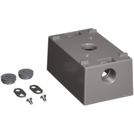BELL 5320-5 Weatherproof Box Three 1/2 in. Threaded Outlets, 1-Gang, Gray