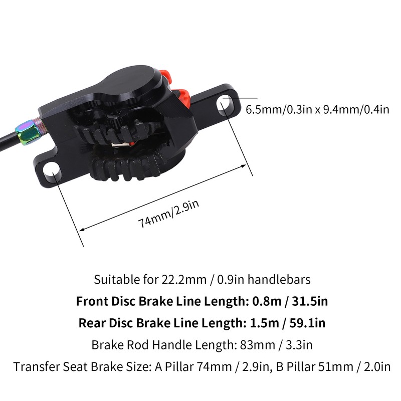 MEIJUN Bicycle Disk Brake Set Non Slip Front Rear Line