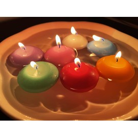 Floating Candles,Multicolor Unscented Tealight Shape Candles with 100PCS Silk Rose Petals,Long Burning Candle Discs for Weddings,Anniversaries,Birthdays,Home Decoration,Spa,Relaxation,7PACK