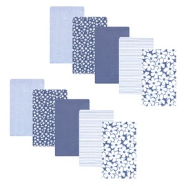 Hudson Baby Unisex Baby Cotton Flannel Burp Cloths 10-Pack, Blue Cosmos, One Size
