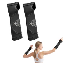 Thoquene 1 pair of volleyball arm protectors for women and children, S size (weight 35-55 kg), black