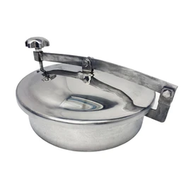 #304 Stainless Steel Circular Non-Pressure Manway Door Sanitary Manhole Cover Tank Manhole Cover with Lid (11.8In 300mm)