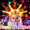 CASDRE Light Up Flame Headband LED Fire Headpiece Rave Costume