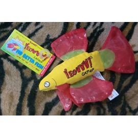 Yeowww! Cat Kitten Catnip Betta Fish Crinkle Toy Var. Colors Red Purp Blue Ea.