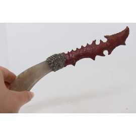Australian Mookaite Flint Knapped Pressure Flaked Mayan Eccentric Fantasy Blade Letter Opener Point Cosplay/Wiccan Energy Wand Hafted On Polished Clear Crystal Quartz Handle; Crushed Pytite
