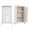 Miniature Doll House Wardrobe White Wooden Double Door Household Closet