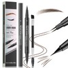 Microblading Eyebrow Pencil, 2-in-1 Dual Ended Eyebrow Pen with 4-Fork-Tip