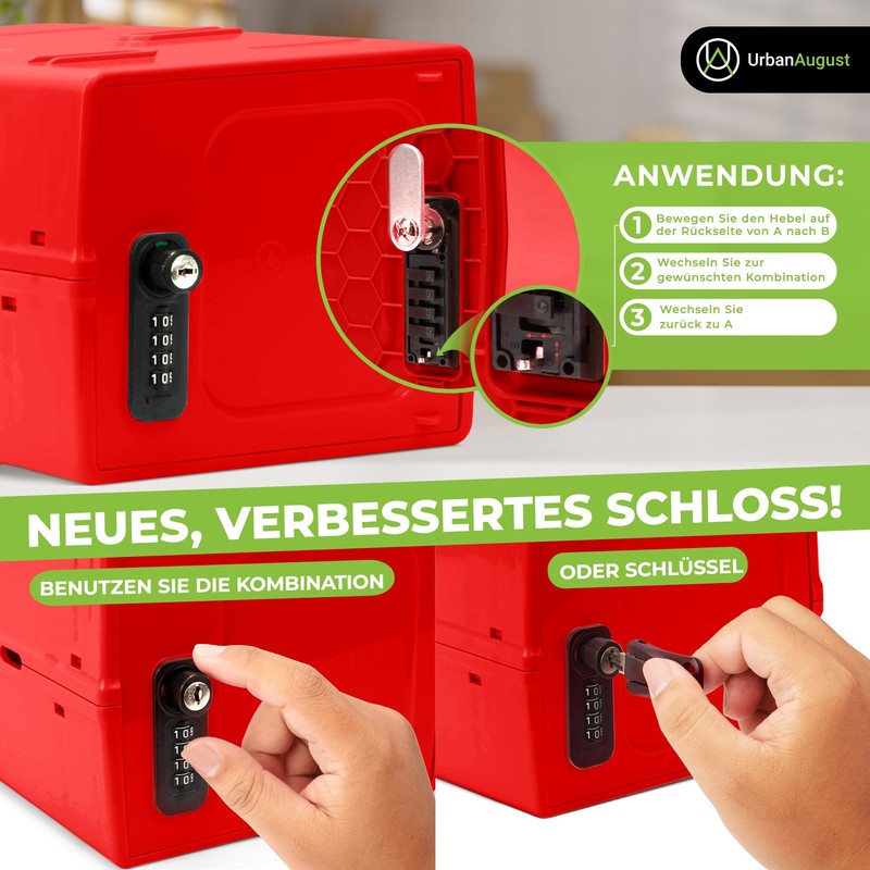 Urban August Dual Combination & Keyed Lockbox - Lockable Box