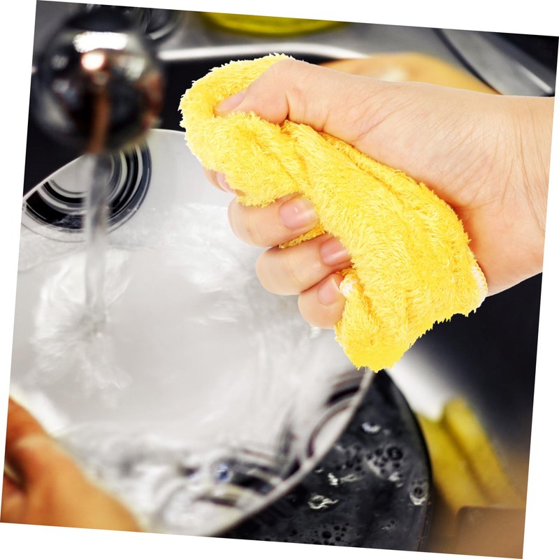 Ipetboom 9pcs Absorbent Coral Fleece Dishcloths Dish Rags Towelling Tea
