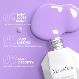 MelodySusie Thick Gel Nail Polish,15ML Lavender Purple Color Soak Off UV LED Gel Polish Valentine's Day Gift for Women Nail Art Manicure Salon DIY Nail Design Decoration at Home-449