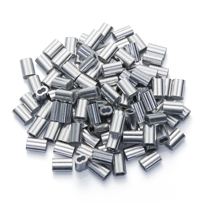 150PCS 1/8" Aluminum Crimping Loop Sleeve for Wire Rope and