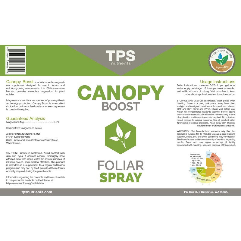 TPS NUTRIENTS Canopy Boost Foliar Spray for All Plants, Boosts