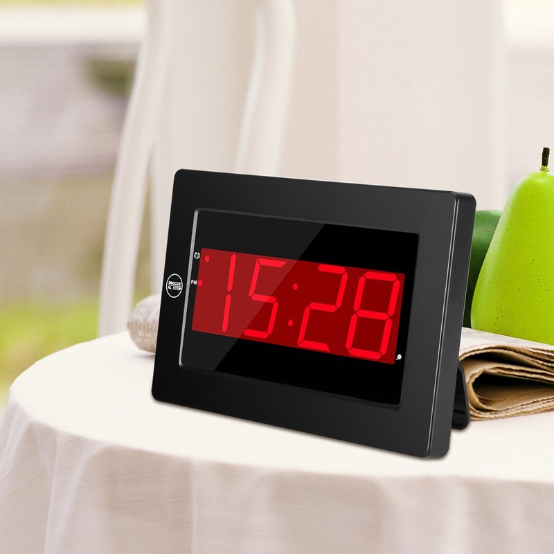 Timegyro Digital Wall Clock Battery Operated - LED Display Digital