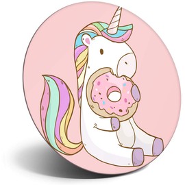 Destination Vinyl ltd Magnet for Refrigerator, Fridge - Cute Pink Unicorn Donut Horse Girls for Office, Cabinet and Whiteboard, Magnetic Stickers, 8840