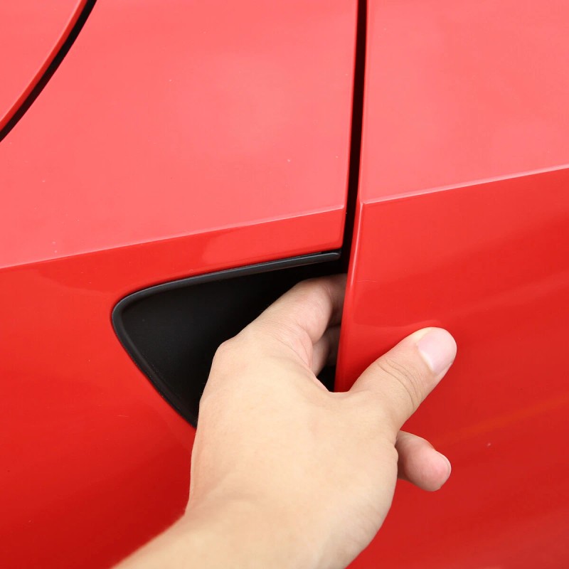 Ynei Matte Black Exterior Door Handle Bezel Frame Overlay Fits