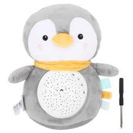 Music Projection Toy with Light Cute Shape Realistic Soft Stuffed Animal Plush Toy for Kids Toddlers Penguin