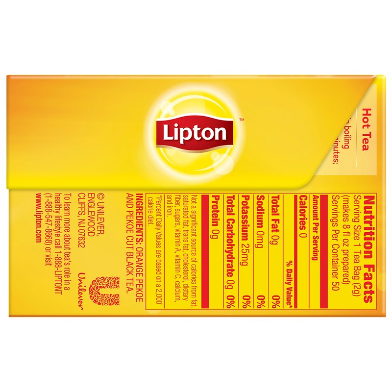 Lipton Tea Bags, 50 ct