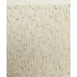 DÉCOPRO Sequin Chainette Fringe Trim, Color# OW - Off White Ivory [27 Yards]