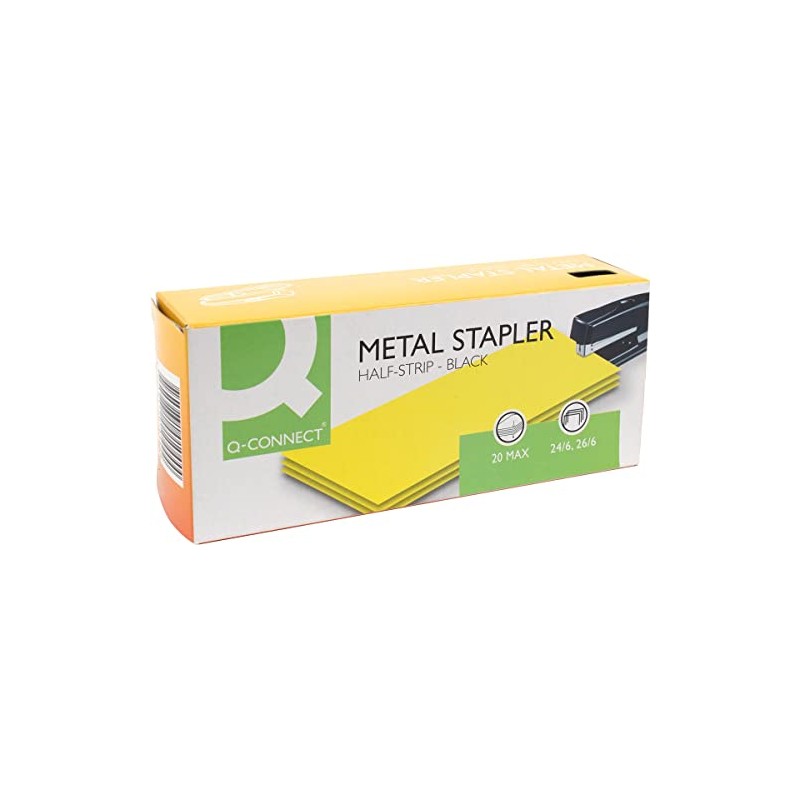 Q-Connect Metal Half Strip Stapler KF01044 - Black