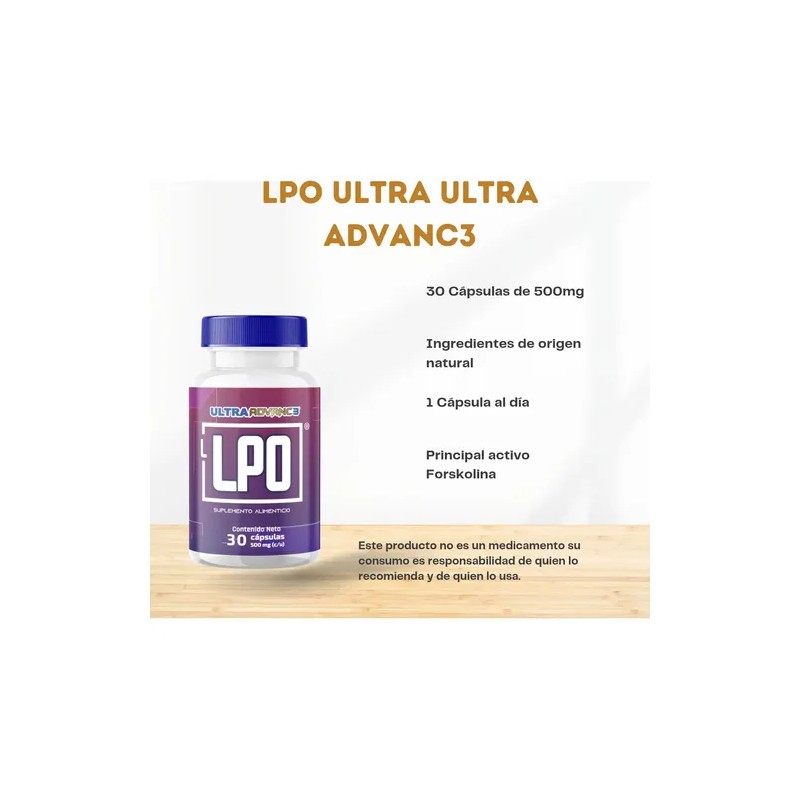 Cápsulas Lipo Ultra 30 cap Café Verde Forskolina Vegano Sin