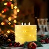 Amagic 6"x6" Extra Large Flameless Candles with 3 Wicks, Battery