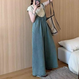 Mamkong Summer Maternity Overalls and Pants for Pregnancy Nursing Friendly M