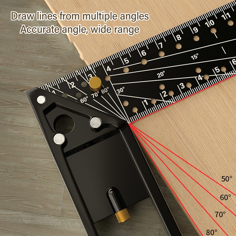 Multi Angle Measuring Ruler 40cm 16in 45 90 Degree Combination