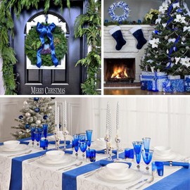 ADVcer 6 inch Royal Blue Satin Ribbon, 24 Yard Long Solid Fabric Ribbon for Wedding Birthday Baby Shower Party Decoration, Gift Wrapping, Bow Making, Chair Sash, Craft, Grand Opening, Indoor Outdoor